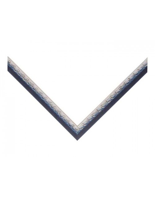 Κορνίζα ξύλινη 2,3 εκ. μπλε μπεζ σκάλισμα 933-240-050